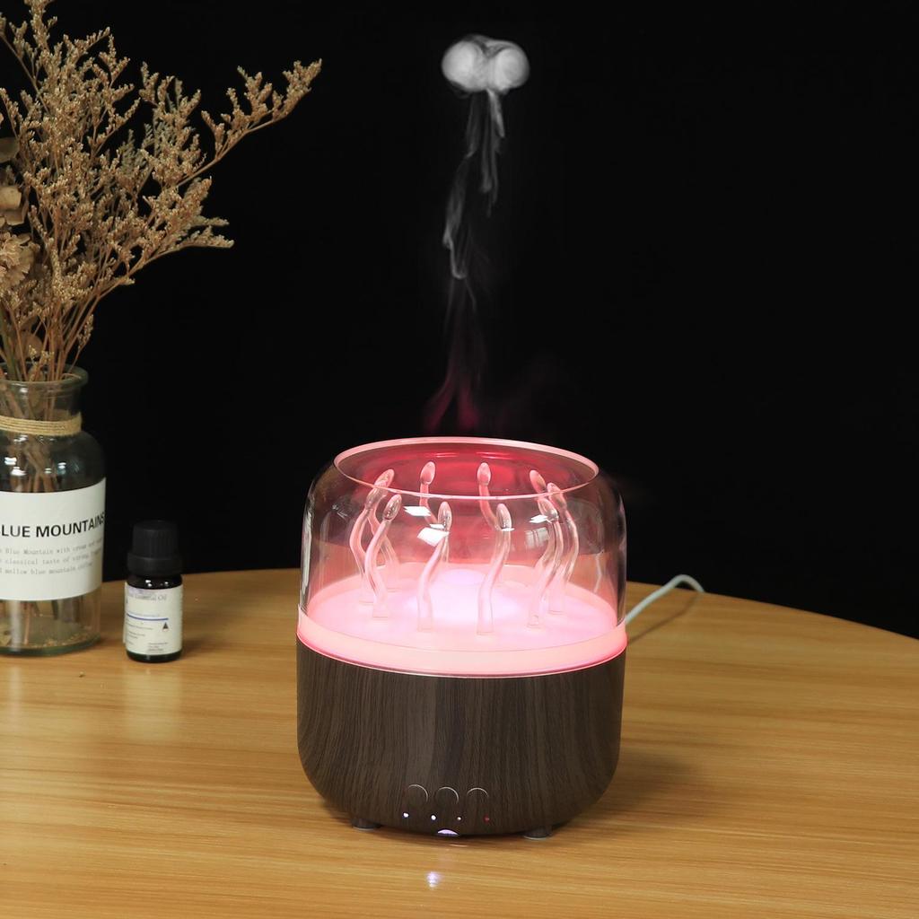 Creative Jellyfish Aroma Diffuser: Rotating Water Grass Humidifier with Essential Oil & Fragrance, Seven Color LEDs for Bedroom