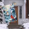 Festive Double-Sided Snowbird Garden Flag: Winter Cardinal Yard Decoration - No Electricity Required