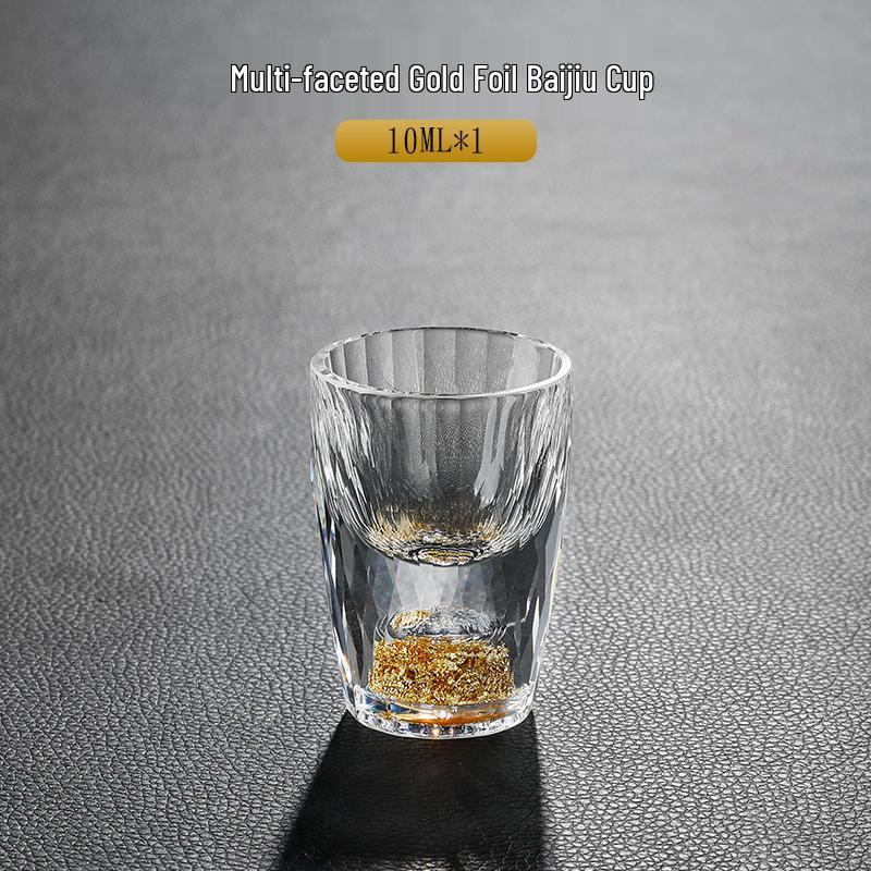 Ming Zhan Xuan Creative Faceted Gold Foil Baijiu Cup