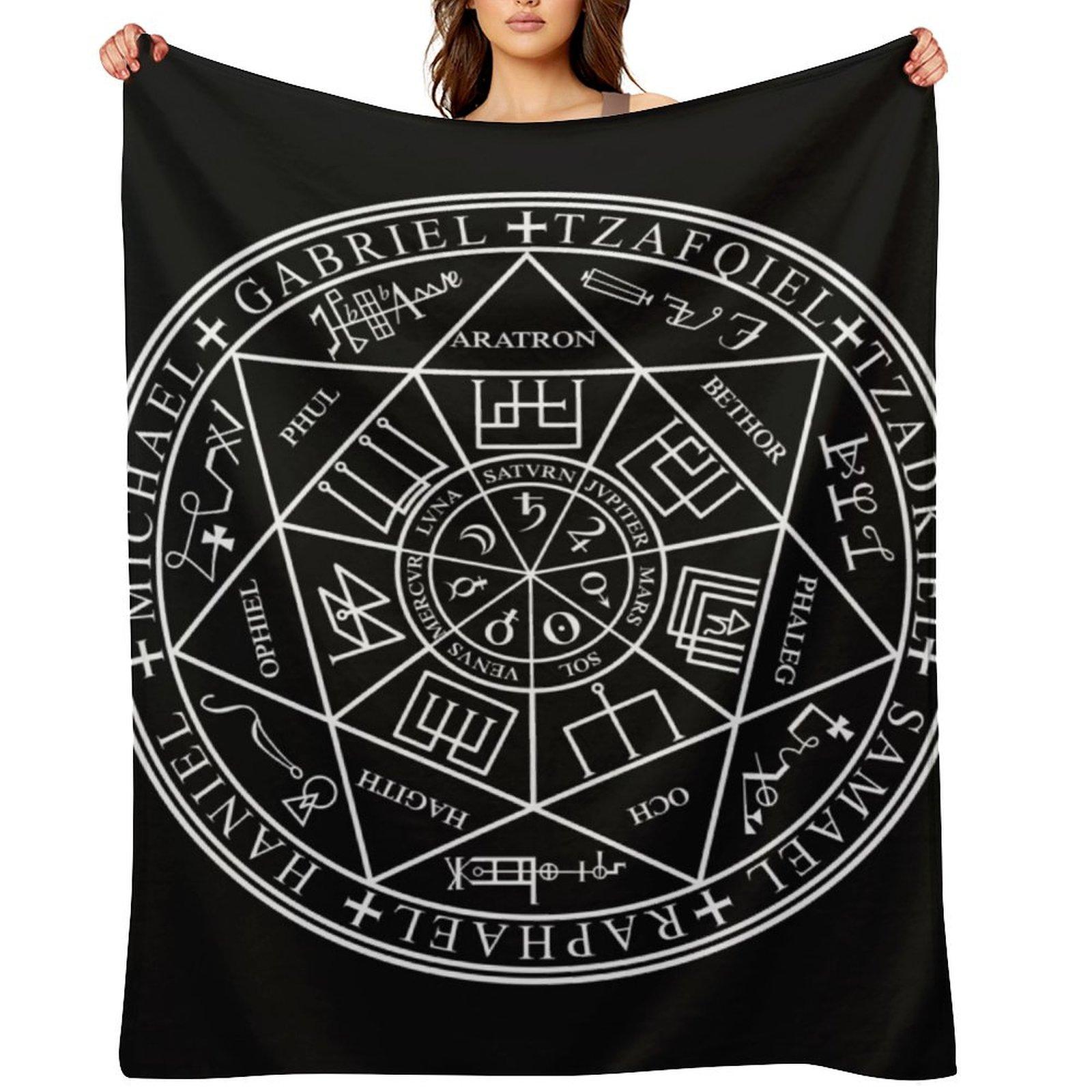 Seals Of The Seven Archangels Throw Blanket Plush Baby Hairys wednesday Blankets 75X95CM