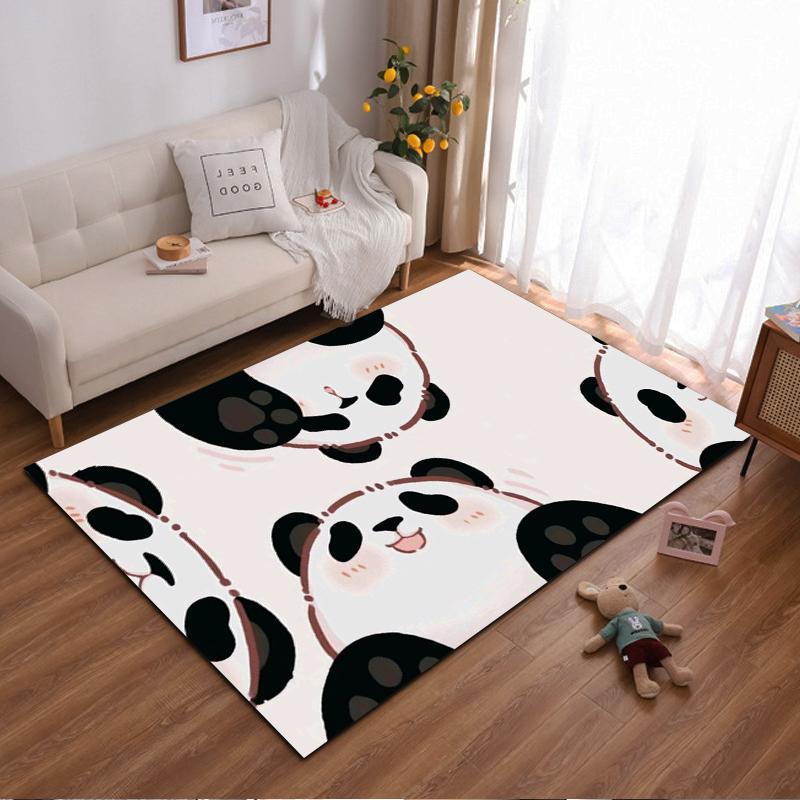 Cartoon Panda Pattern Carpet, Cute Animal Design, Soft Floor Rug Suitable for Use As an Anti-slip for Living Room Bedroom Sofas