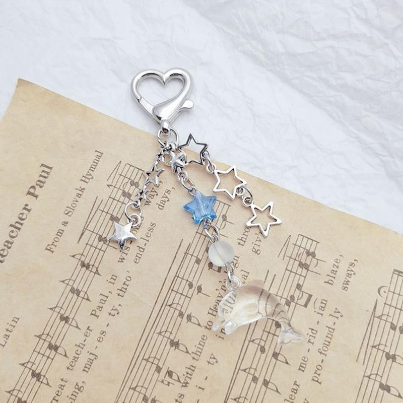 Stern Delfin Spinnen Anhänger Schlüsselanhänger Mode Y2K Charme Autoschlüsselanhänger Taschenanhänger