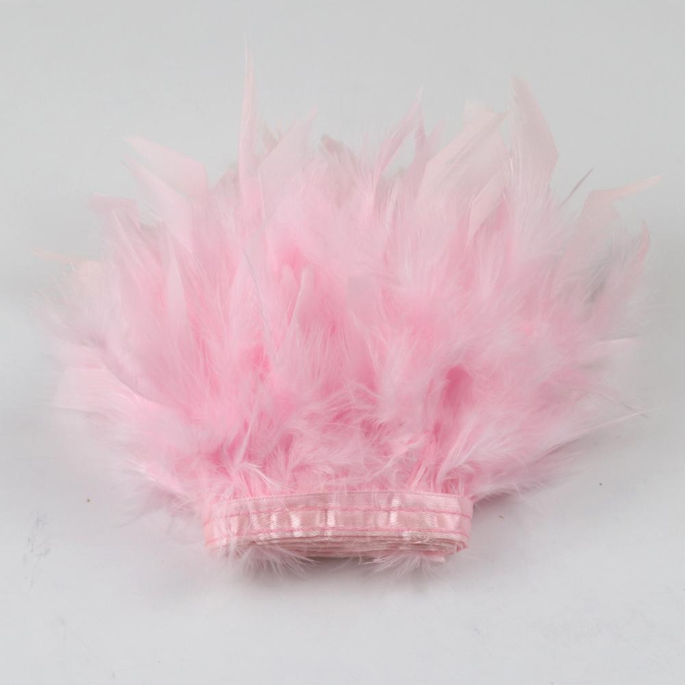 1M Blue Turkey Feather Trim For Crafts Diy Wedding Dress Party Accessory Carnival 10-15Cm Plumas Ribbon Skirt Sewing Decoration
