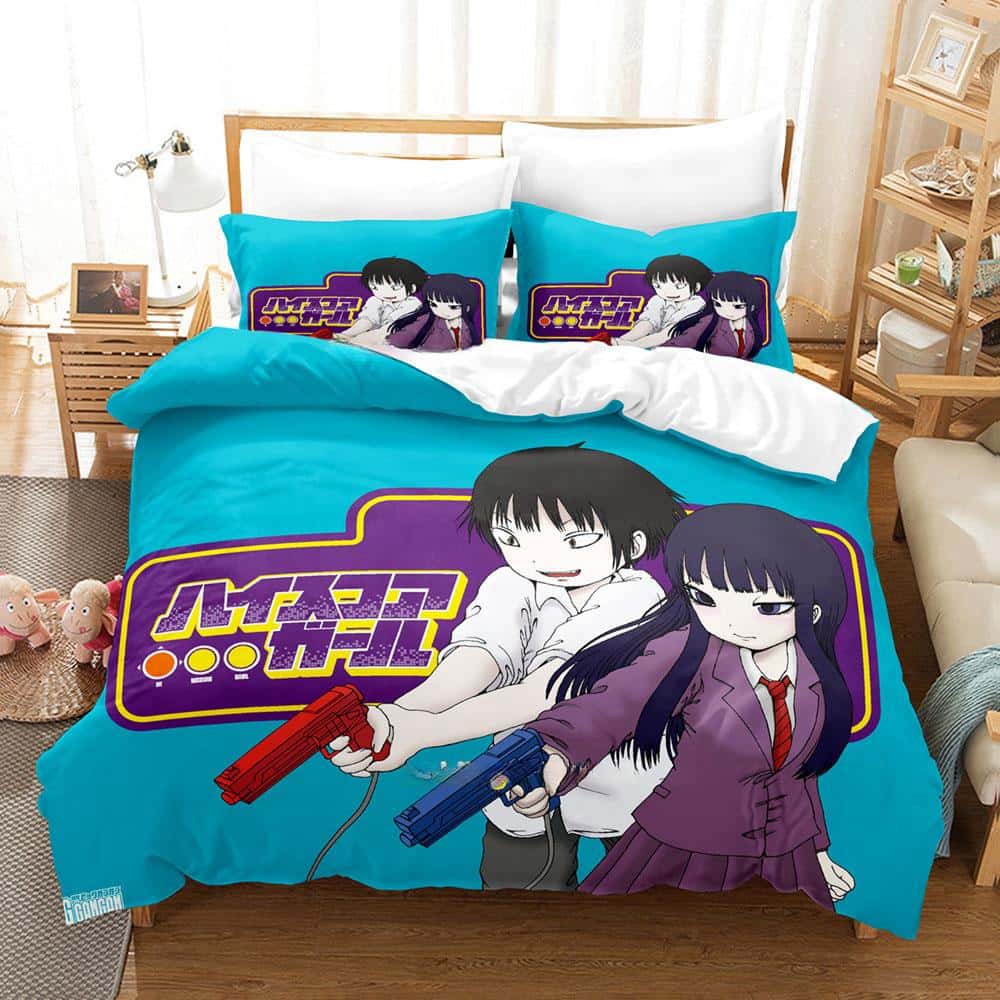 New Kawaii Hi Score Girl Bedding Set Single Twin Full Queen King Size Bed Set Adult Kid Bedroom Duvet cover Sets Girls Anime Bed