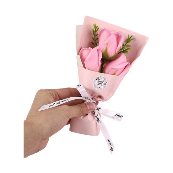 

3 Heads Artificial Rose Bouquet Mini Scented Soap Flower Bouquet for Women Mom Wife Valentine s Day Anniversary Wedding Mother s Day Birthday Gift розовый