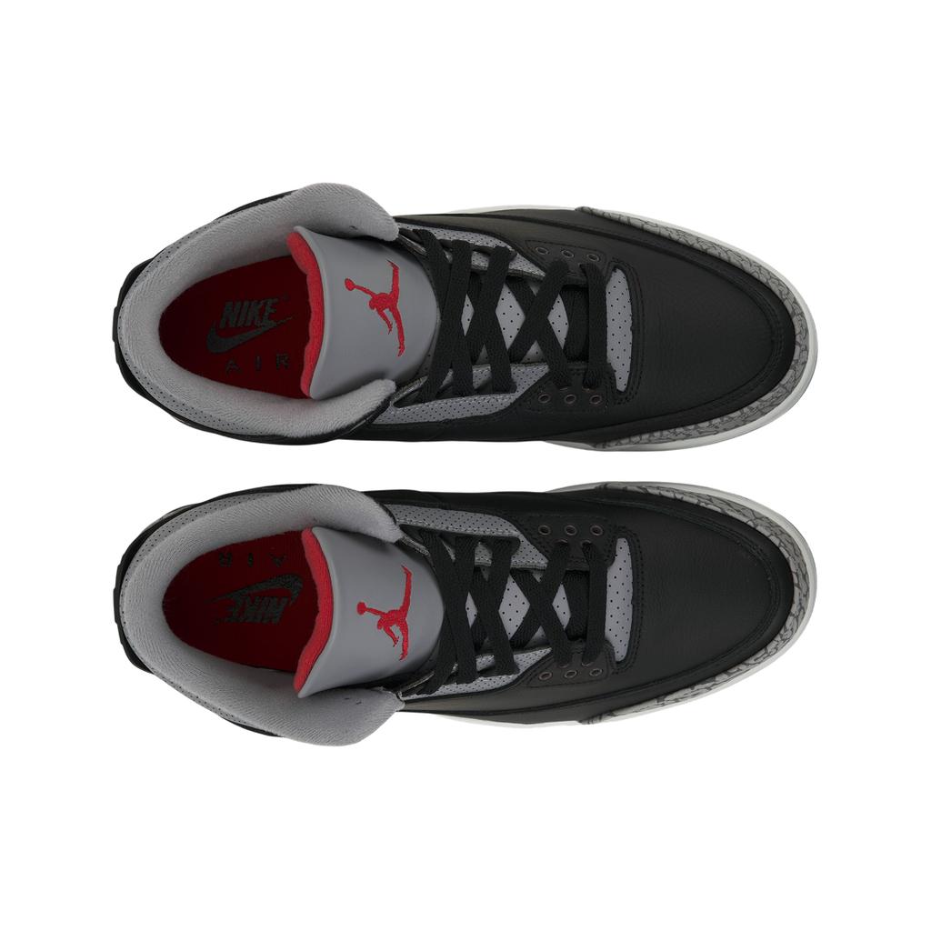Air Jordan 3 Retro OG Black Cement 2024 Scarpe da Uomo Rosso Fuoco Grigio Cemento Vela DN3707-010