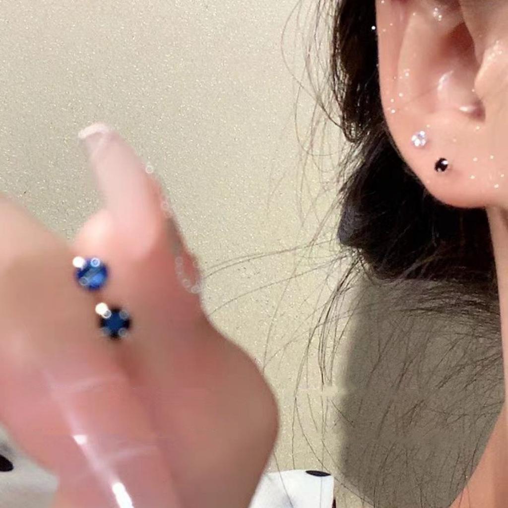 Color Zircon Huazi Earrings Super Flash Dopamine 925 Earrings 2025 New Popular High-end Ear