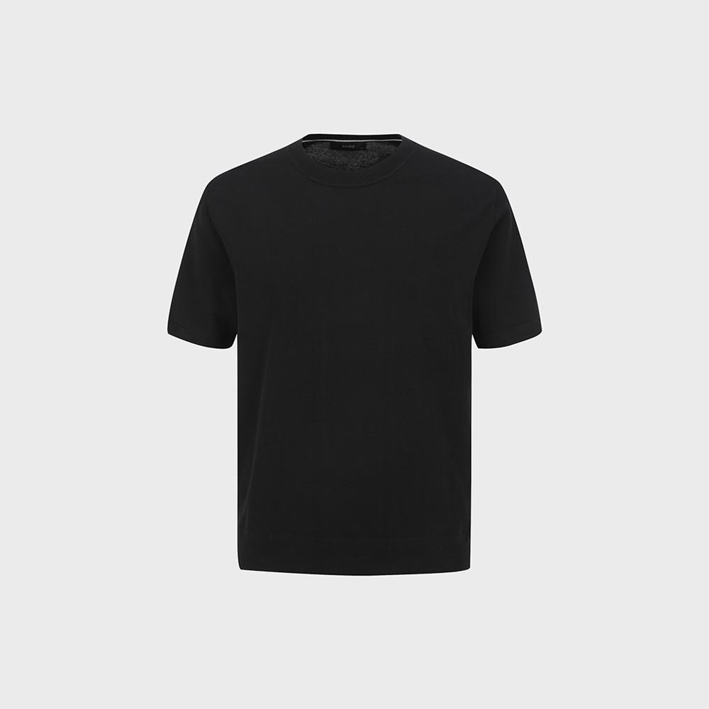 AND Z Men'S) Plain Round Neck Knit_Bzf2Er1101Bk
