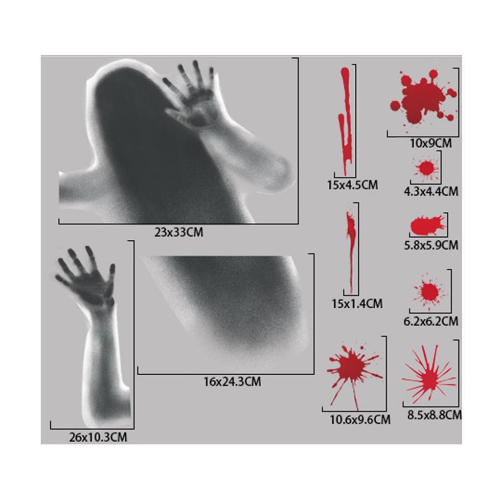 Halloween Wall Decal Cling Halloween Window Clings Static Clings for Glass Window Mirror Theme Party Reusable Decors