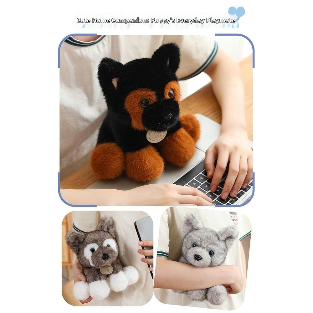 Fluffy Sitting Little Wolf Dog Plush Toys Soft Lovely Companion Pets  Children Birthday Gift