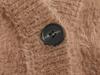 2025 Autumn Women's European & American Style Versatile Faux Mink Fur Striped Sleeve Loose Knit Cardigan