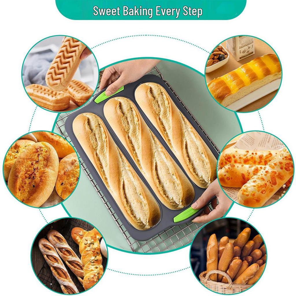 Food-Grade High-Temp Rectangular Silicone Cake & Baguette Mold