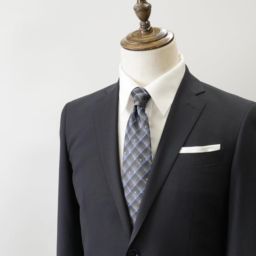 [Disney] Necktie (Three Circle Silhouette Gradient Check Pattern) Necktie D50037 Gray