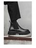 Herren Luxus Britische Chelsea Boots - Dicke Sohle, Hoher Schaft, Schwarze/Braune Leder Stiefeletten
