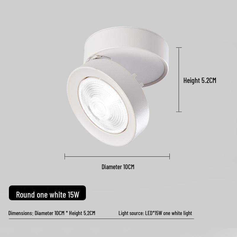 Folding Surface-Mounted Adjustable LED Spotlight for Hallway and Background Wall