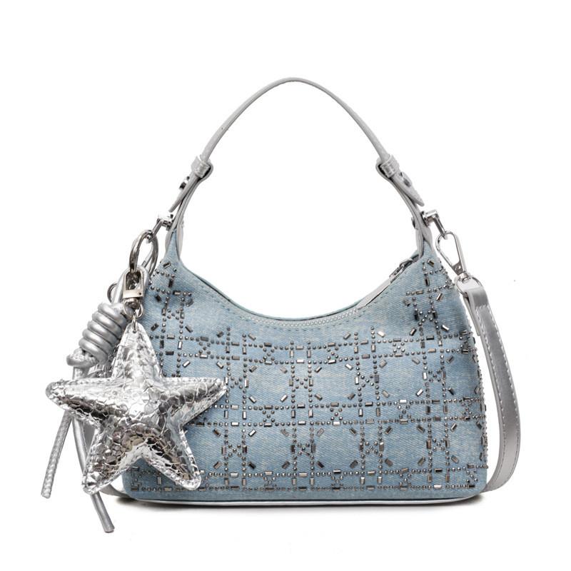 IELGY Ladies Handbag Denim Shoulder Underarm Dumpling Bag