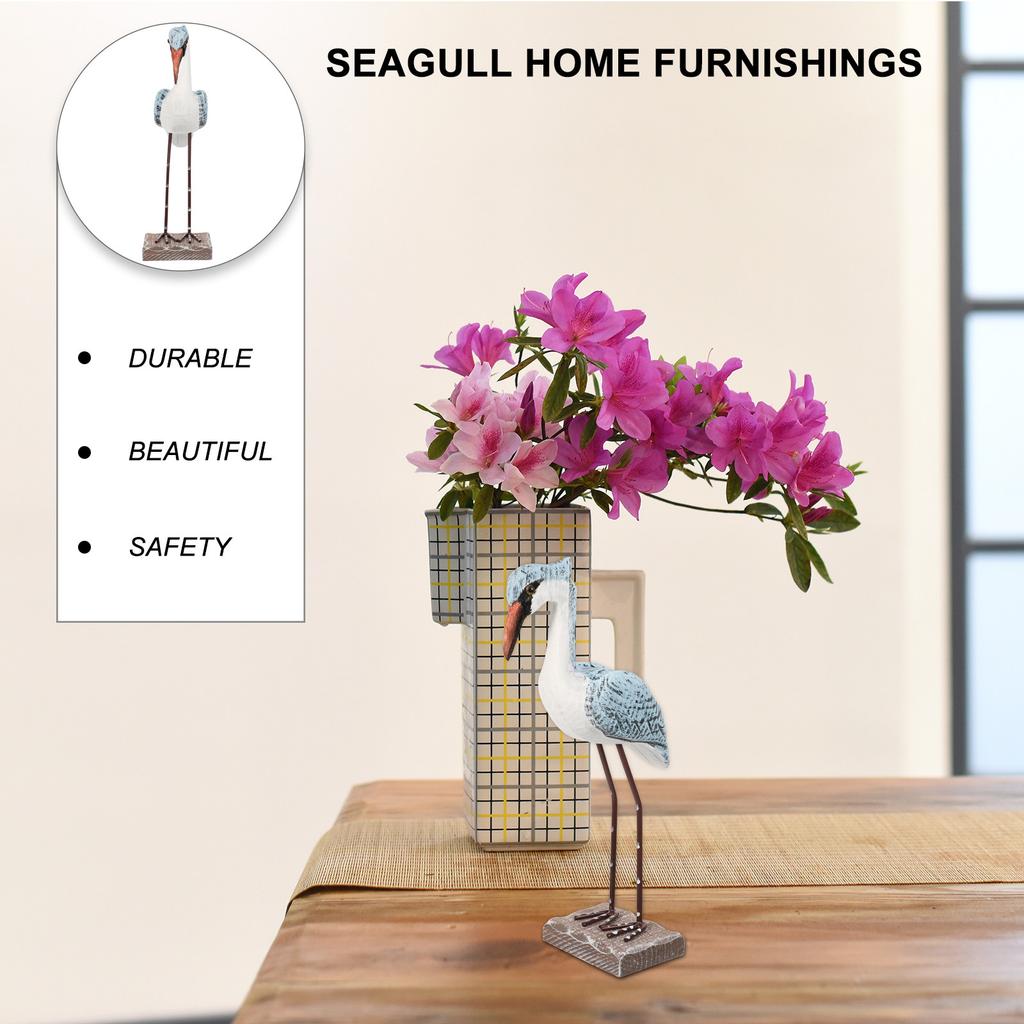 Stylish Wooden Seagull Decoration Finely Crafted Coastal Seabird Ornament Elegant Home Living Room Bedroom Office Window Study