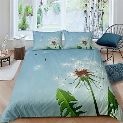 Copripiumino Dente di Leone Microfibra Tropicale Foglie di Monstera Fiori Set Biancheria da Letto Queen Stampa 3D Margherita Floreale Copripiumino Decor
