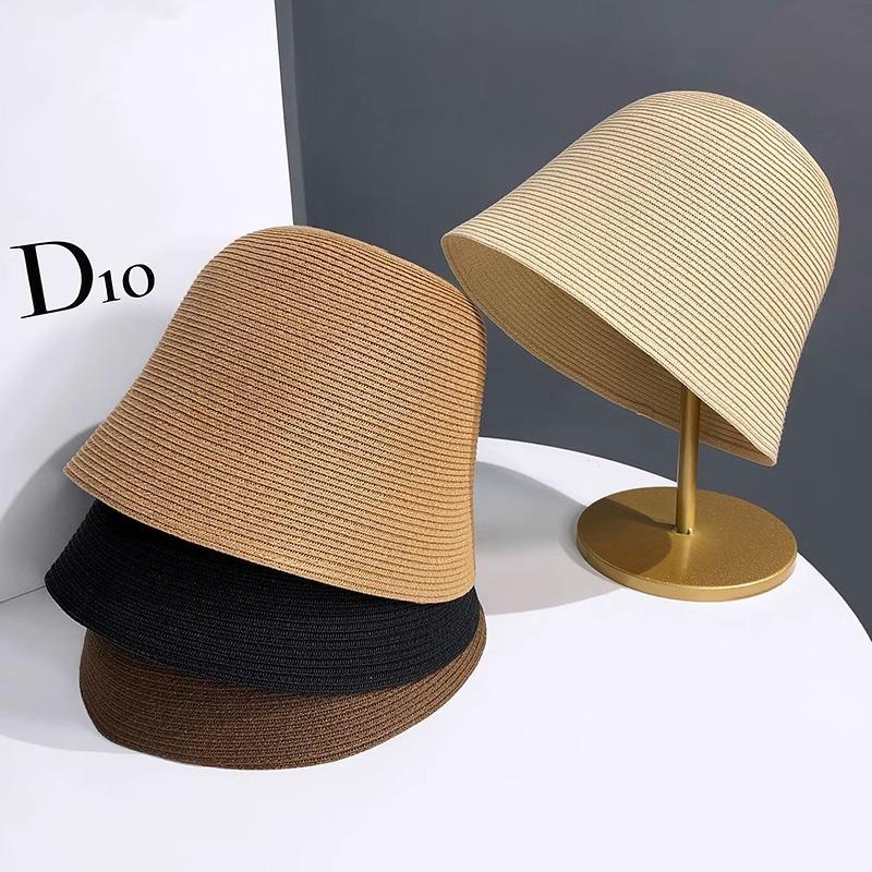Straw Breathable Bucket Hat Women's Straw Hat Versatile Bucket Hat Sunscreen Visor Bell Simple Hat
