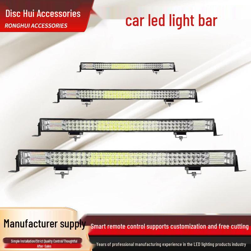 Super Bright LED Strip Spotlight 12V/24V Grille Headlight & Fog Light, Red/Blue Strobe for Trucks