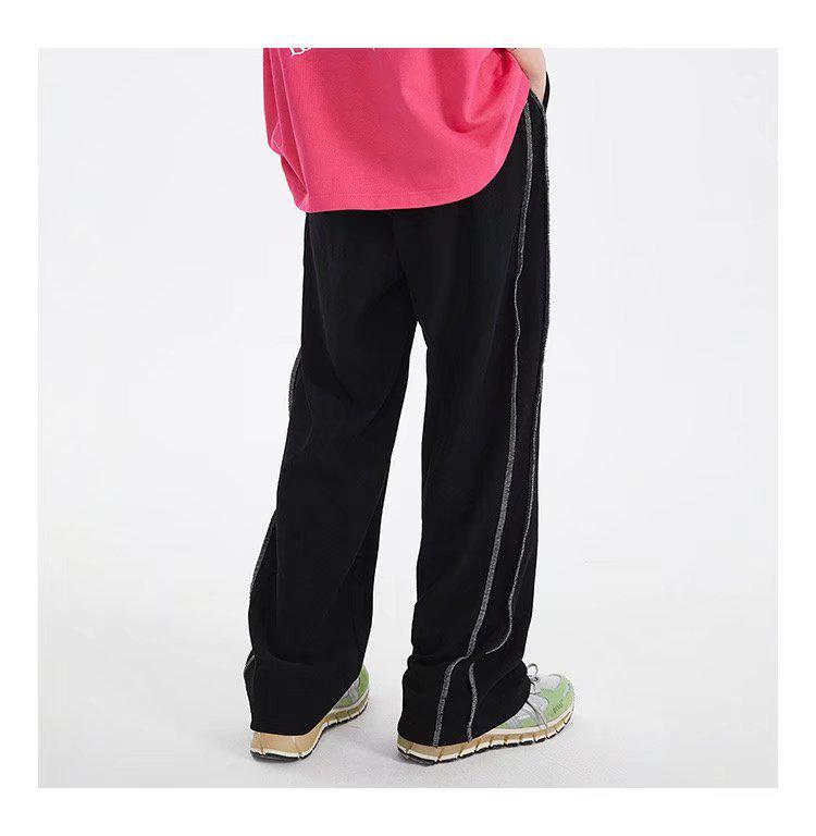 Herren Trendige Bodenlange Weitbein-Sweathose - Gerades Bein, Lockere Passform, Lässiger Fall für Frühling & Herbst