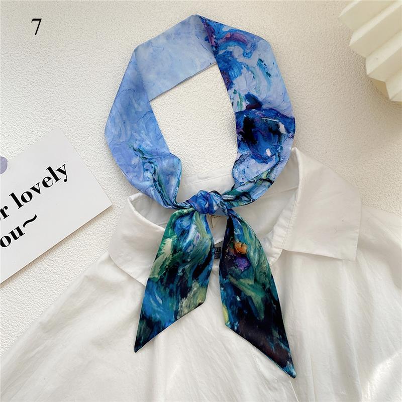 Eșarfă Lungă cu Imprimeu cu 26 de Litere, Bandă Subțire pentru Cap, Eșarfe de Gât, Bandă pentru Mâner de Geantă, Bandană, Elastic de Păr, Eșarfă de Gât, Eșarfe Mici de Mătase