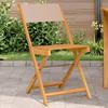 VidaXL Bistro Chairs Set of 2 Taupe Solid Acacia Wood and Fabric, Outdoor Bistro Chair, Folding Chair, Chair 367683