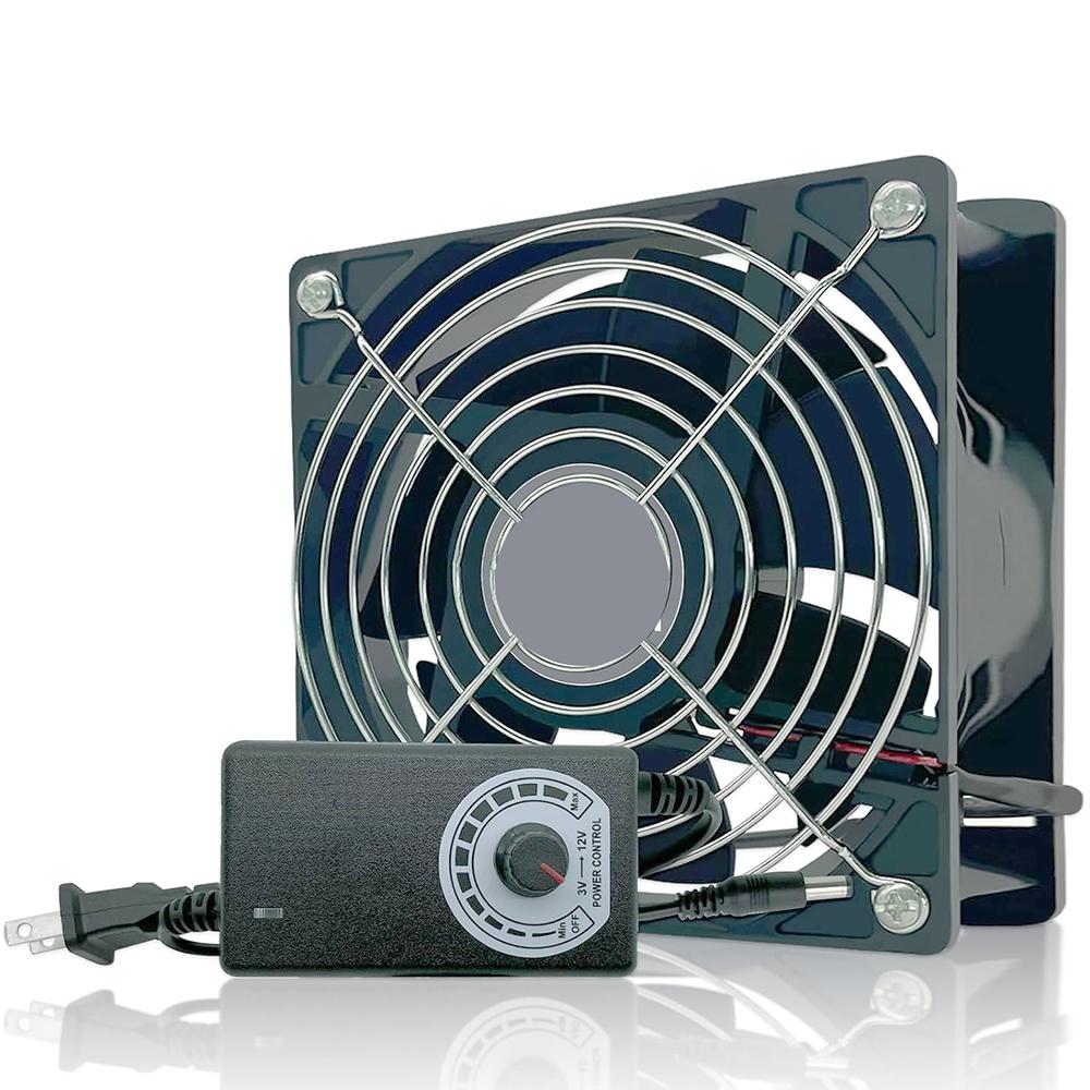 

High Speed Axial Muffin Fan 110V 120V AC 120mm x 38mm Dual Ball for DIY Cooling Ventilation Exhaust Projects US чёрный