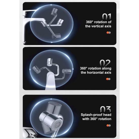 1/2Pcs 1080 Degree Rotating Faucet Extender Universal Faucet 4-Layer Filtration Protection Bathroom Sink Sprayer Attachment