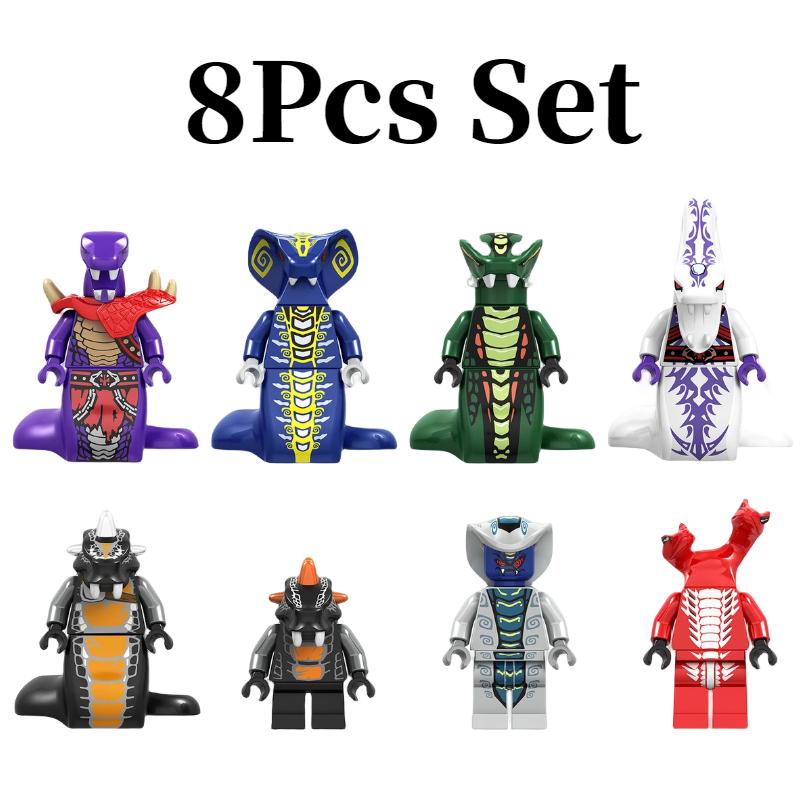 

Набор Ниндзяго 8 шт. Мини-фигурки Змеи Ниндзя Конструктор Сделай сам Игрушки Детские Подарки