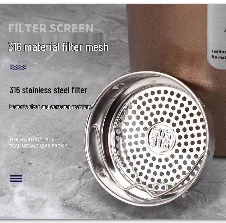 Large 316 Stainless Steel Thermos Mug, Portable Car Water Bottle, Student Cup, Outdoor Tea Infuser for Men & Women