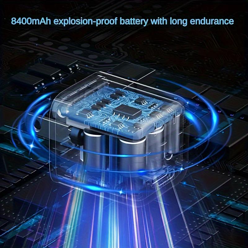 1pc Portable Cordless Car Battery Emergency Starter, Tire Air Pump, Air Compressor To Easily Inflate Tires, LED Display, With Flashlight