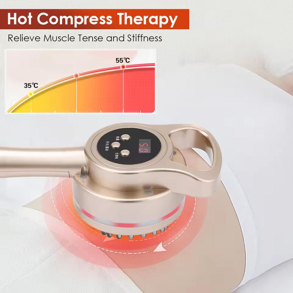 Electric Meridian Brush Body Slimming Heating Scraping Massage Anti Cellulite Fat Burner Micro-current Guasha Lymphatic Drainage