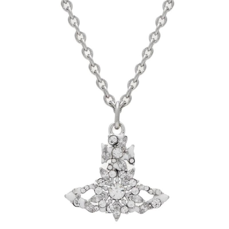 

Vivienne Westwood Mariette Saturn Snowflake Crystal Pendant Necklace Women necklace Silver 630203J5-02P753 Basic Packaging-Dust Bag+Box