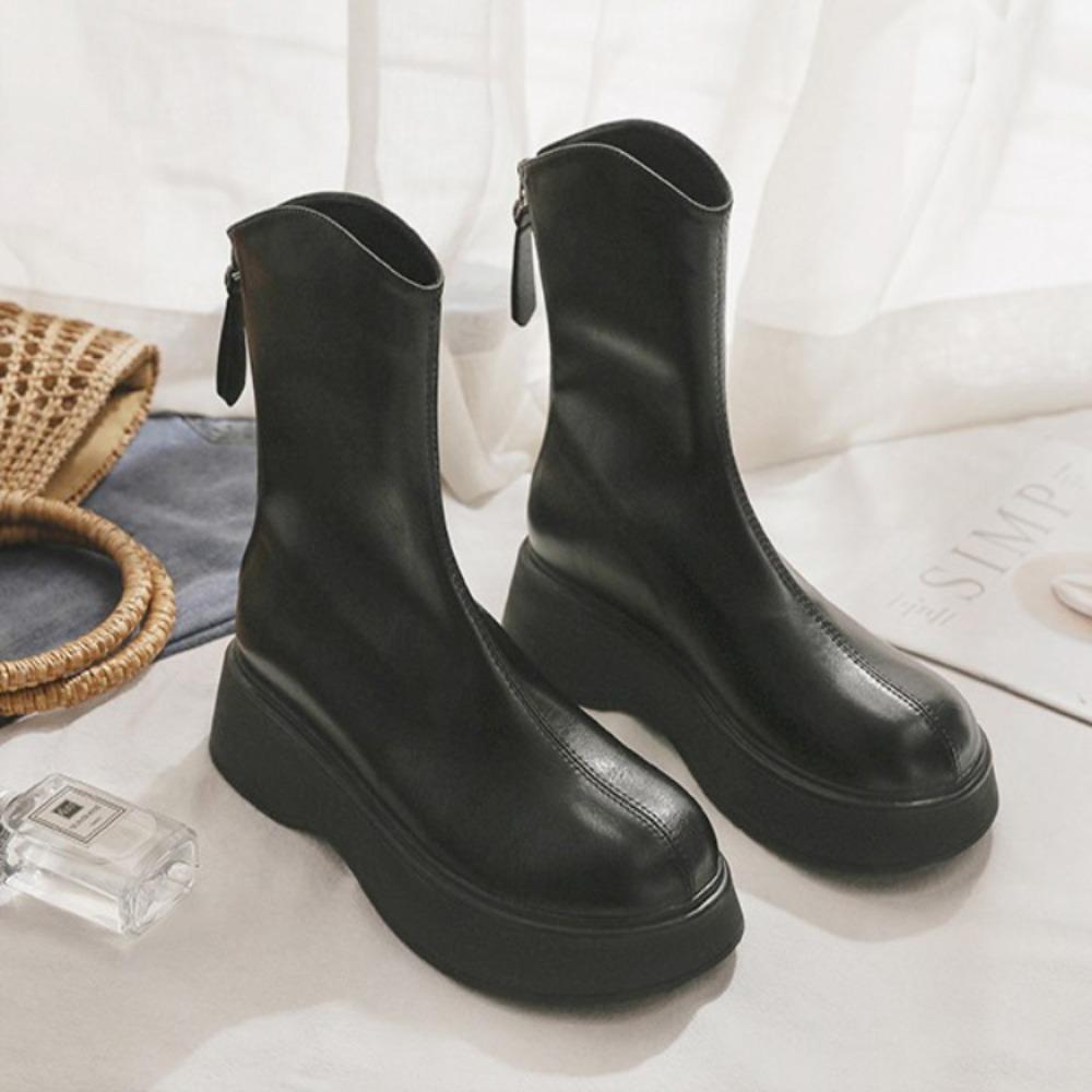 Осенне-зимние модные ботинки Martin на толстой подошве для женщин 40 чёрный — фото 3