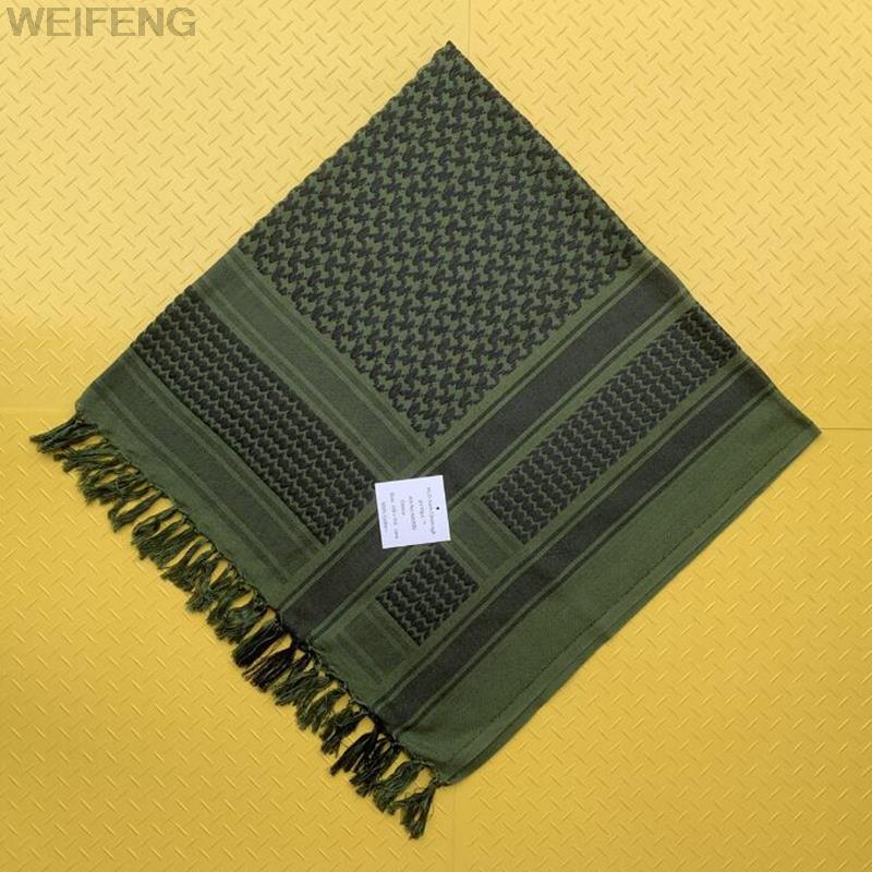 

Tactical Arab Keffiyeh Shemagh Scarf Cotton Winter Shawl Neck Warmer Cover Head Wrap Windproof Hiking Camping Scarf Men Women One Size зелений