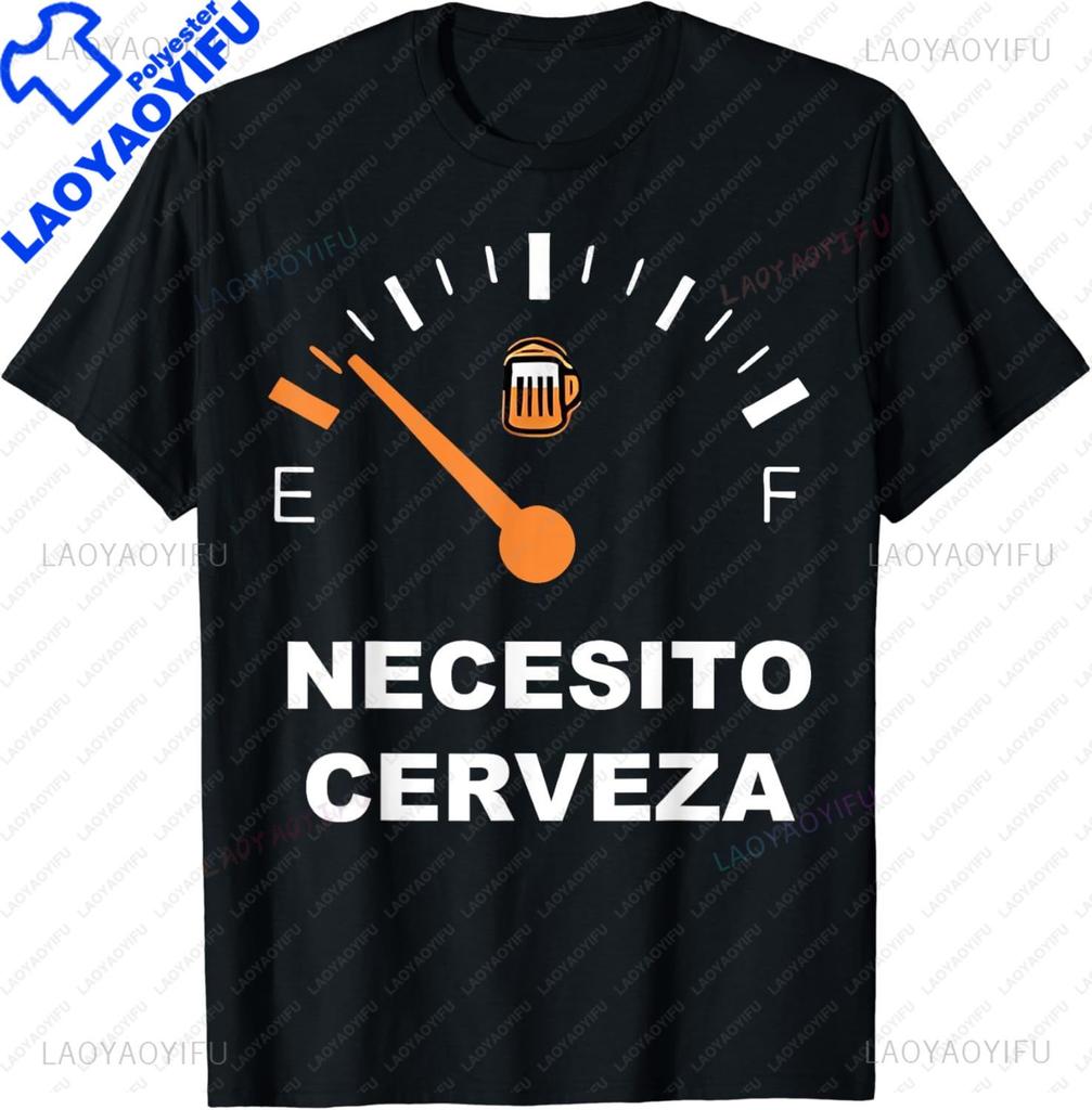 NECESITO Cerveza Funny Alcohol Beer Drinking Spanish ShortSleeve Unisex TShirt Graphic T Shirts Unisex Clothing Streetwear