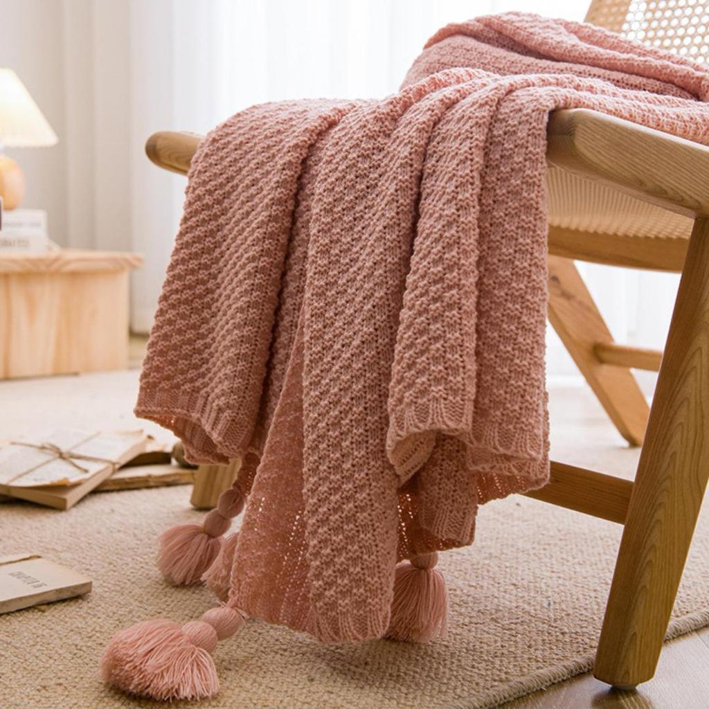 Handmade Tassel Blanket - Cozy Internet Style Sofa Throw, Perfect for Office or Bed