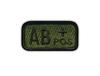 Patchion Blood Type AB "pos" Olive-drab - Self-Adhesive Backing - Embroidered Patch/Badge/Emblem