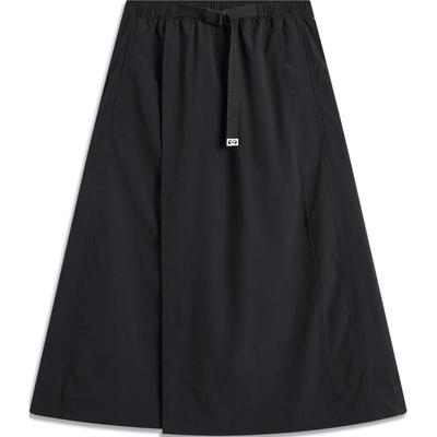 Li Ning Sports Trend Series Mid-Rise Comfortable Breathable Versatile Straight Casual Long Skirt Women Skirts Black ASKU258-2