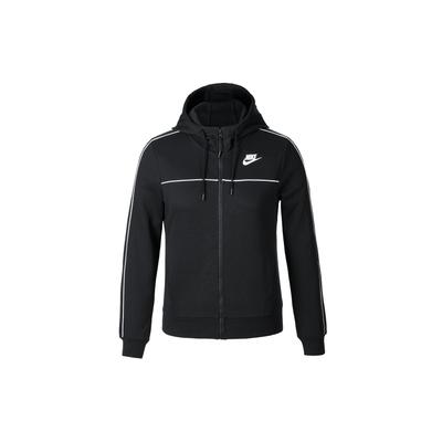 Chaqueta con Capucha y Cremallera Completa de Color Sólido con Estampado de Logotipo para Mujer chaquetas Negro CZ8339-010