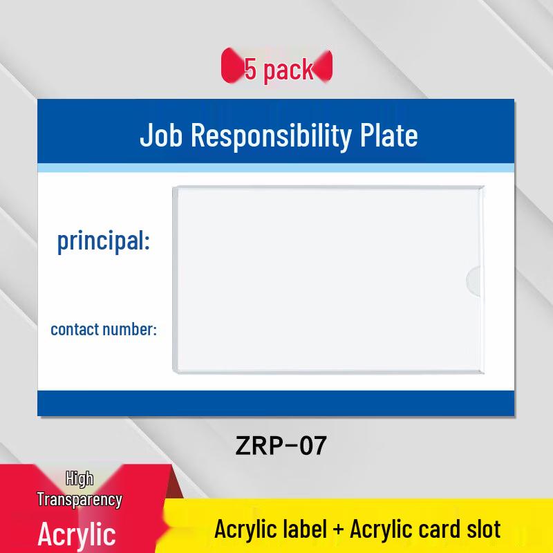 Jundingying Acrylic Card-Insert Responsibility Sign