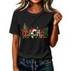 Women's Christmas Printed Short Sleeve T-Shirt Casual Holiday Top