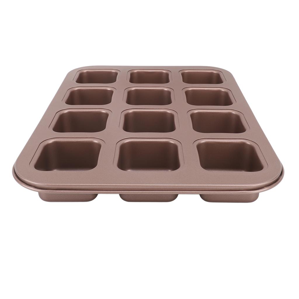 12 Grids Divided Brownie Pan Carbon Steel Easy To Clean Rectangular Baking Mold Pan for Toast Bread Cake