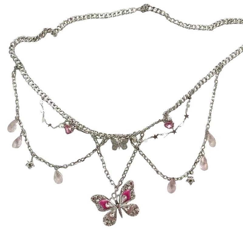 

Unique Star Butterfly Jewelry Ornament Multiayer Waist Chain/Neckchain for Women Alloy Accessories for Stylish Outfits 1