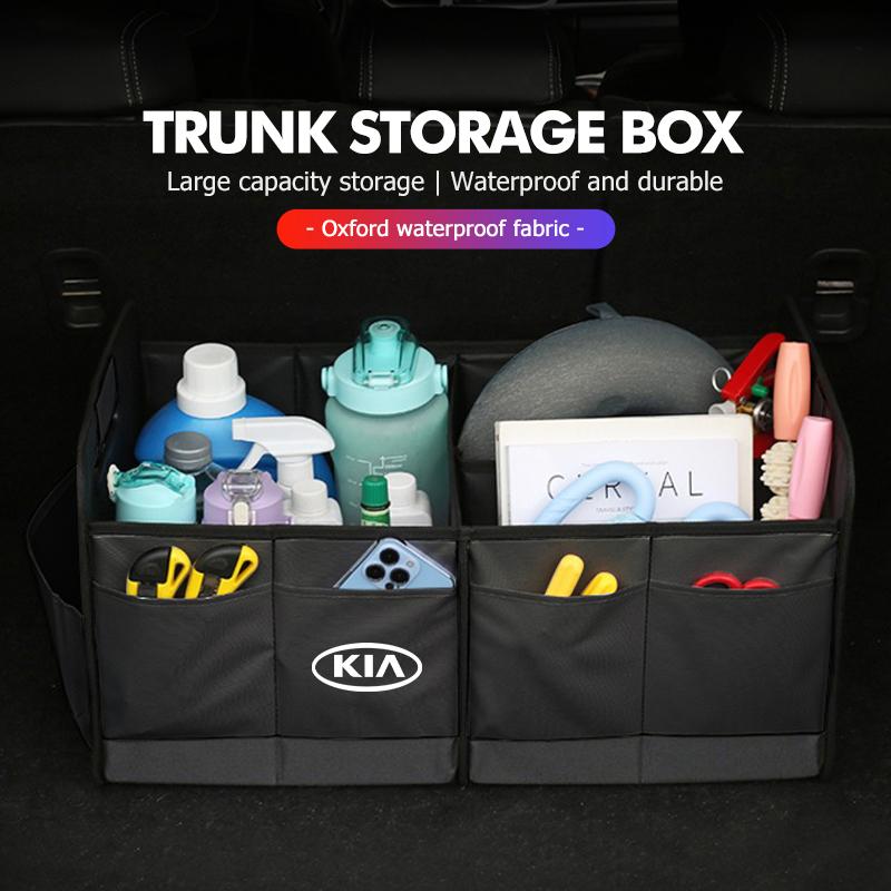 Universal Car Travel Organizer Box Auto Trunk Storage Bag For KIA Rio K5 K2 Sportage Ceed Sorento Picanto Stinger Soul Lqrd40