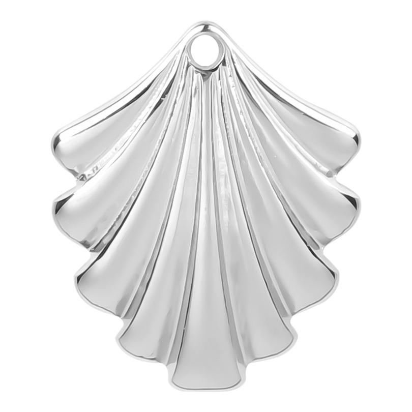 6pcs No Fade Sea Wave Shell Marine Organism Stainless Steel Charms For Jewelry Making Supplies DIY Women Men Pendant Waterproof