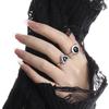 High-End S925 Sterling Silver Matte Black Agate Heart Ring for Women