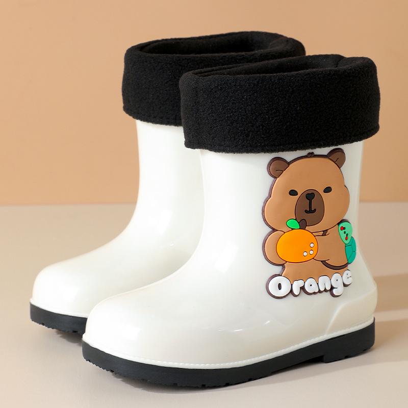 Capybara Kinder Gummistiefel, rutschfest, warm, mit weichen Sohlen