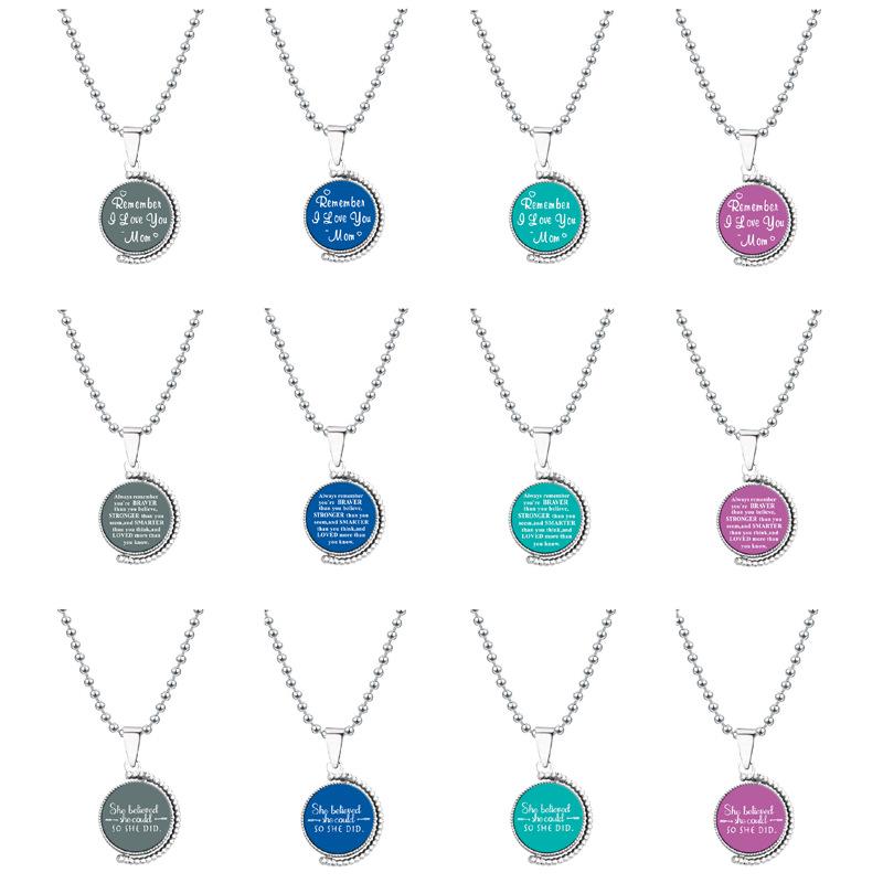 European & American Moon Pendant Necklace - Rotatable Engraving, Creative Christmas Gift, Titanium Steel.